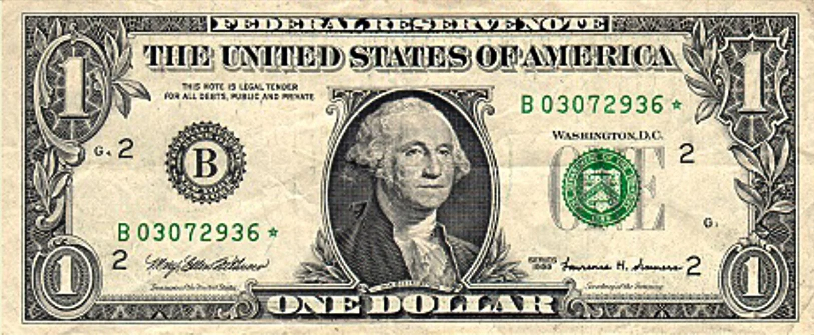 start note one dollar